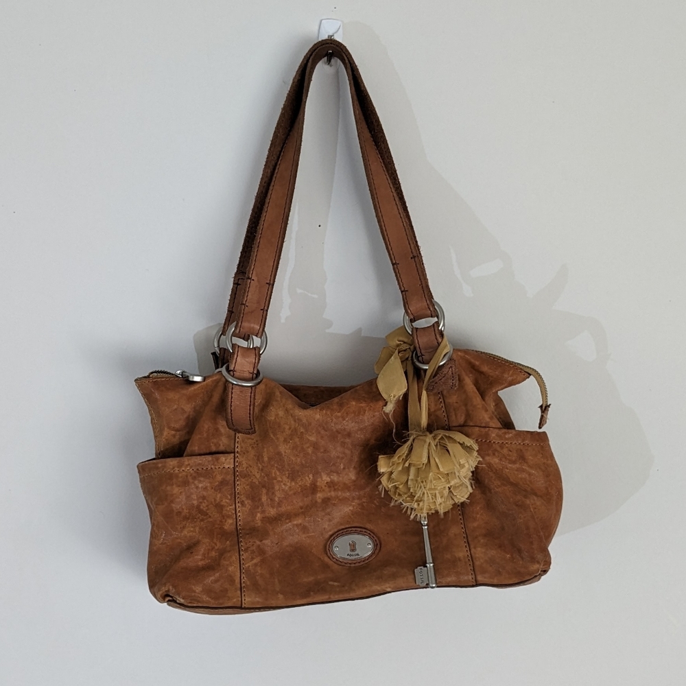 Fossile Genuine Leather Cognac Purse